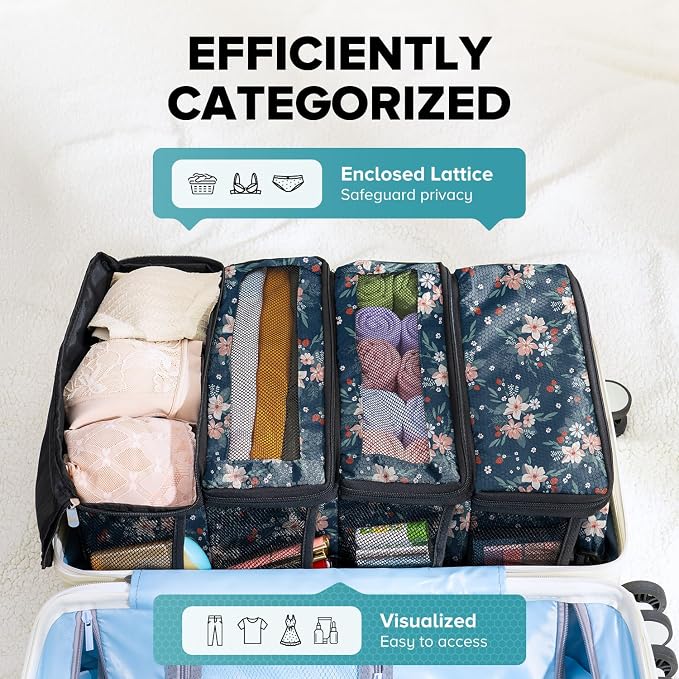 Suitcase Organizer, Travel Luggage Organizer Hanging Shelves Packing Cube - Image 3