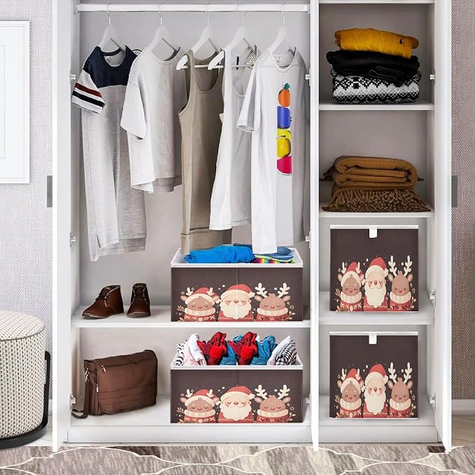 senya Large Storage Bins Deer Sweater Santa Claus Collapsible Foldable Storage - Image 7