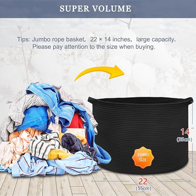 Extra Large Blanket Basket 87L, Laundry Hamper, Baby Nursery Hamper - Image 2