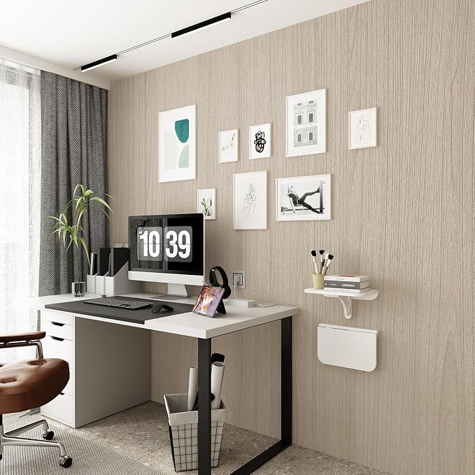 WELLAND 11.8" x 8.25" White Wall Mounted Desk Small Floating Shelves Set of 2 - Image 5