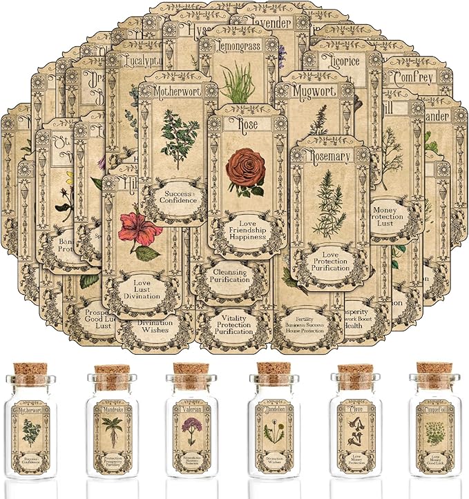 72Pcs Herb Stickers Lables for Jars Vintage Spice Apothecary Herb Spice Labels - Image 8