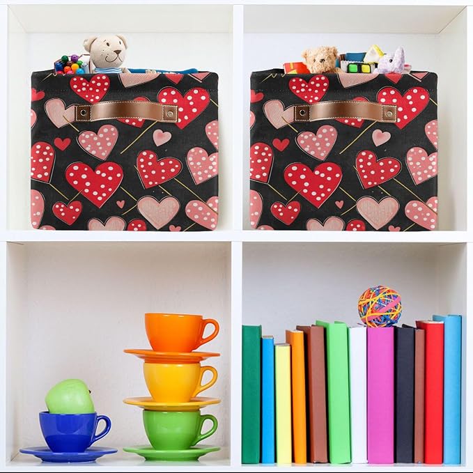 Wamika Happy Valentine's Day Black Storage Basket - Image 7