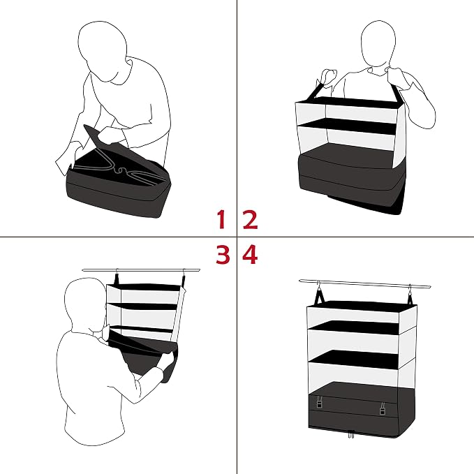 ELEZAY Hanging Packing Cubes Portable Travel Closet Collapsible Compression - Image 7