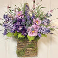 Cream Hydrangea Door Hanger Basket Wreath, Farmhouse Wreath by Unknown