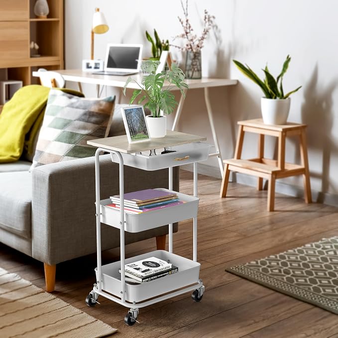 Simple Houseware 3-Tier Rolling Utility Cart - Image 3