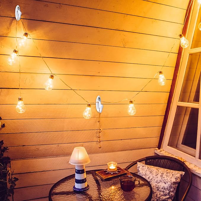 SELEWARE 30PCS Screw in Hooks for Hanging Outdoor String Lights, Windproof - Image 3