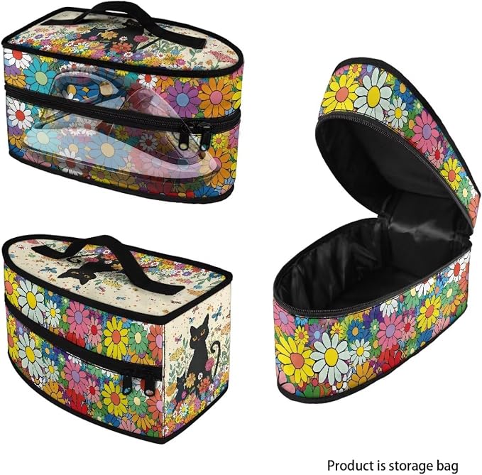 Black Cat Steam Iron Case Bag for Women Daisy Portable Protective Iron Storage - Image 7