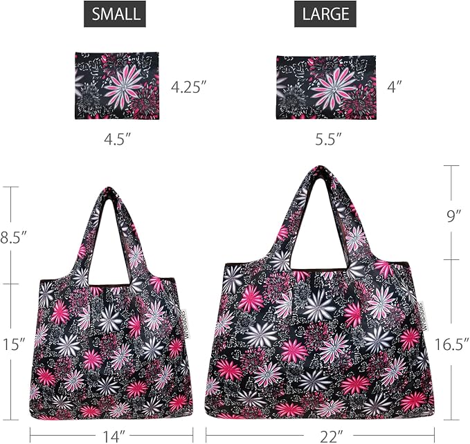 allydrew Large Foldable Tote Nylon Reusable Grocery Bag - Image 2