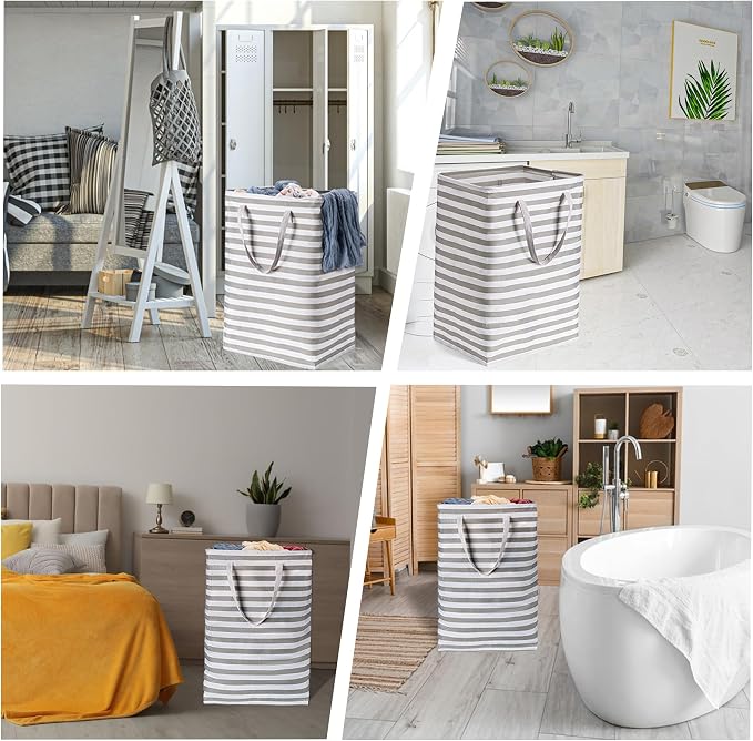 BOOMIBOO 2-Pack Large Laundry Basket, Waterproof Freestanding Laundry Hamper - Image 6