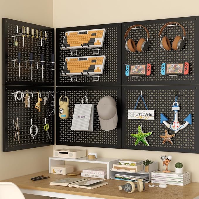 Metal Peg Board Kit with 1/4" Pegboard Accessories, Include 16.5"X13" Peg Board - Image 7