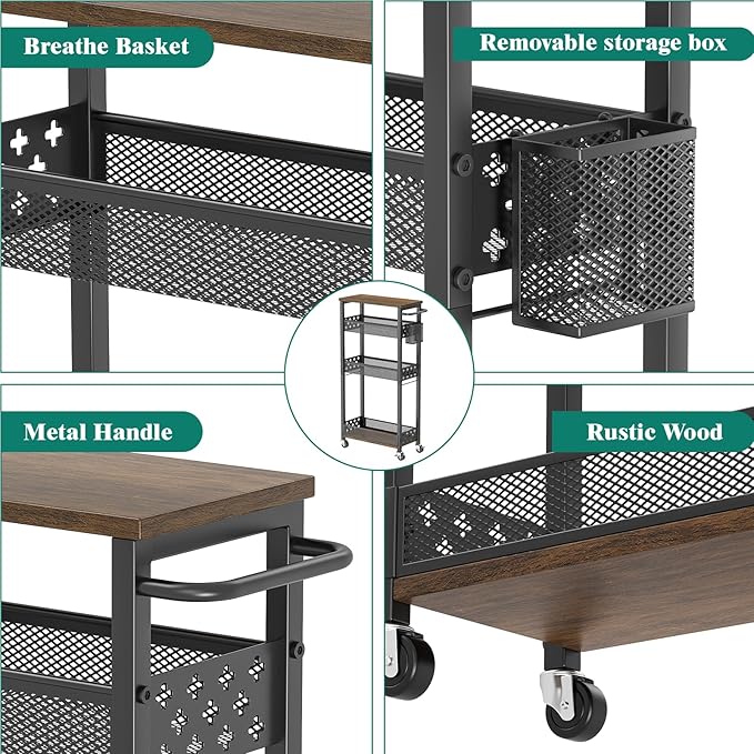 Slim Storage Cart 4 Tier Laundry Cart - Image 5