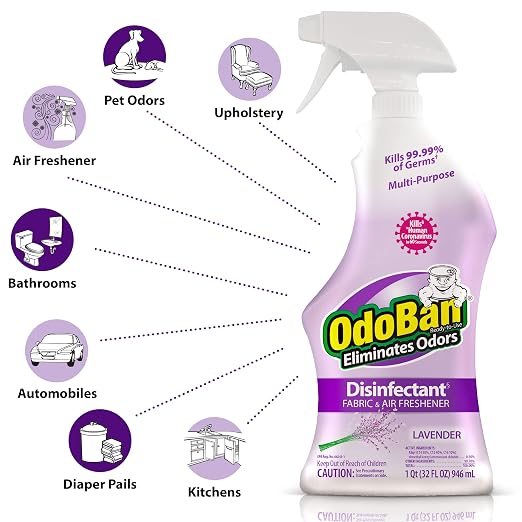 OdoBan Ready-to-Use Disinfectant and Odor Eliminator, Made in the USA, Lavender - Image 3