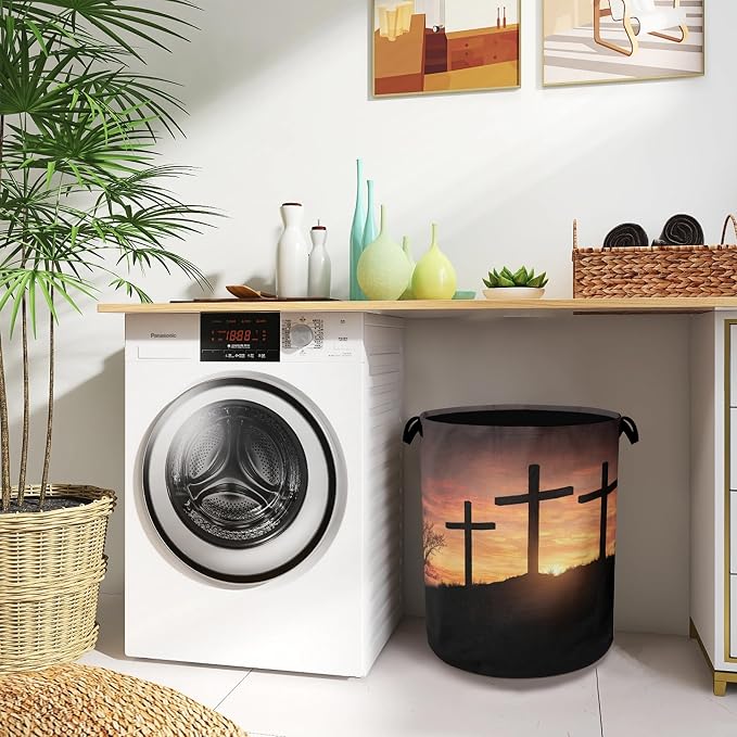 Cross Sunset Laundry Basket, Foldable - Image 8
