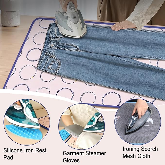 Portable Ironing Mat Thick Heat-Resistant Anti-Slip Ironing Blanket Pad - Image 4