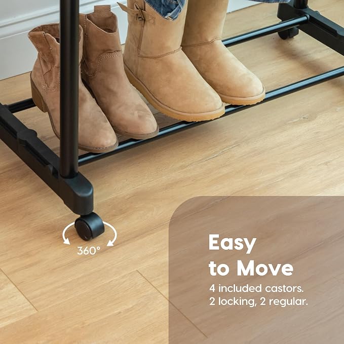 IRIS USA Portable Double-Rod Height Adjustable Clothes Rack - Image 5