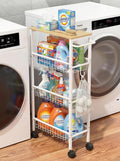 Rolling Utility Cart, 4-Tier Slim Narrow Storage Cart by Unknown