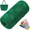 Sparkle Macrame Cord 1.5mm x 306 Yards Cotton Glitter Yarn by LEREATI