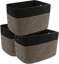 3 Pack Woven Storage Baskets for Shelves, 13.5"×11"×9.5"Organizing Bins by HZFTJOY