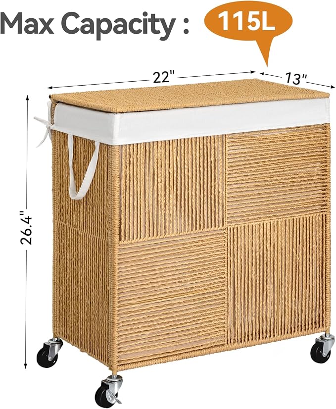 WOWLIVE Double Laundry Hamper - Image 4