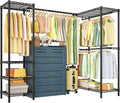 E10L L-Shaped Clothes Rack for Corner（With Expandable Hanger Rod）Heavy Duty by UlifHome
