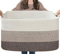 Goodpick Large Woven Storage Basket, 21.6"x14.9"x11.8", Blanket Storage by Goodpick