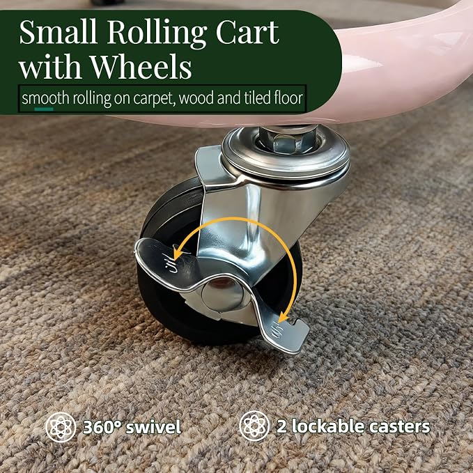 2 Tier Rolling Cart with Wheels - Image 6