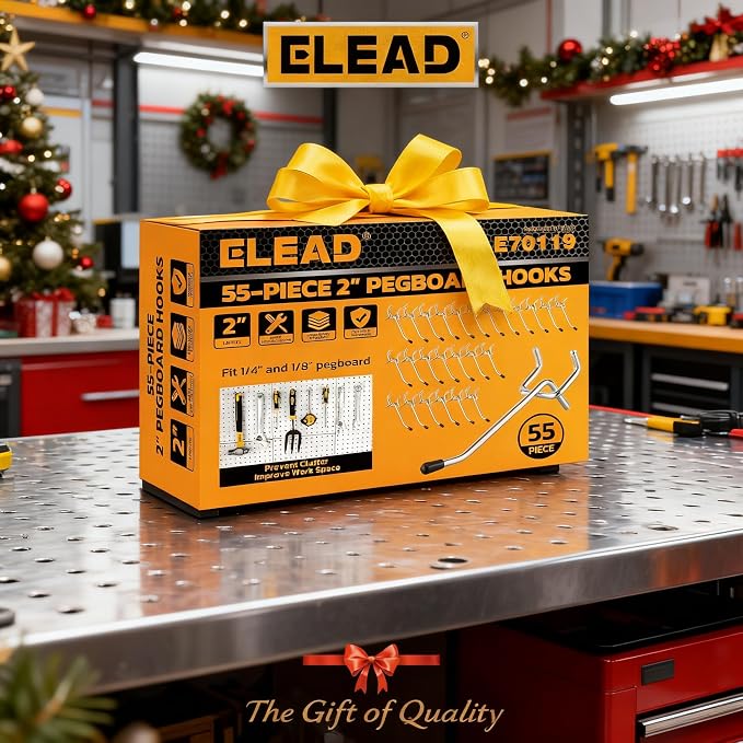 ELEAD 55-Piece 2 Inch Pegboard Hooks, Heavy Duty Peg Board Organizer Accessories - Image 8