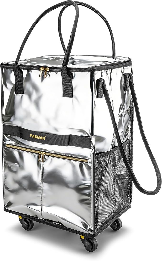 Reusable Grocery Bag on 5 Wheels, Foldable Rolling Tote Bag by PASMAN