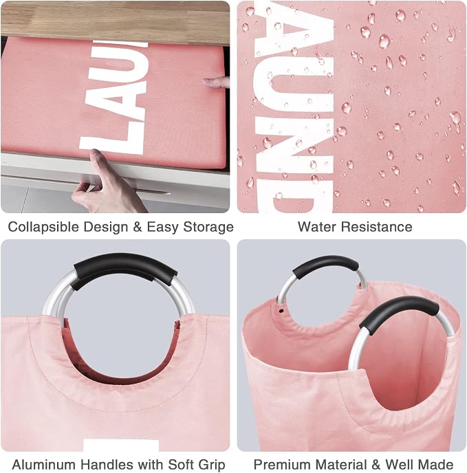 Large Laundry Basket Collapsible，Freestanding Clothes Hamper Bag - Image 4