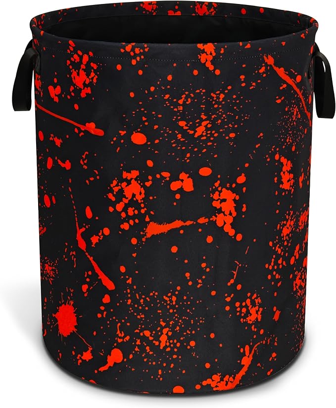 Blood Splattered Laundry Basket Blood Pattern Foldable Oxford Cloth Funny Tote by NUTAINLA