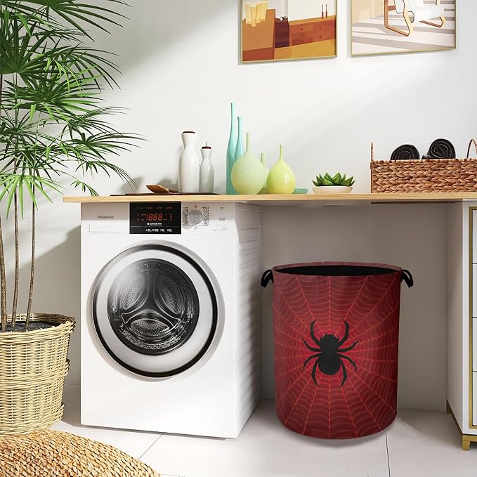 Halloween Spider Web Laundry Hamper, Dirty Clothes Laundry Basket - Image 8