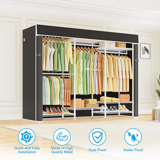 Ulif E13C Heavy Duty Closet Organizer System，Freestanding Clothing Racks - Image 5