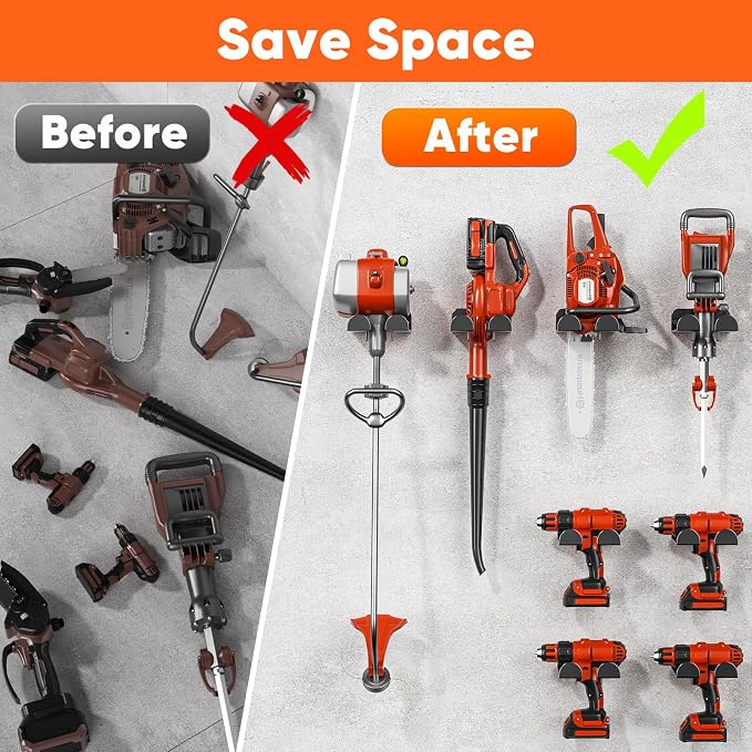 Weedeater Hanger, 2 Pack Garage Tool Organizer Storage Trimmer Rack - Image 5