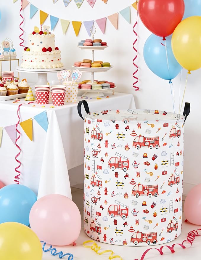 Fire engine Laundry Hamper, Kids Storage Basket - Image 2