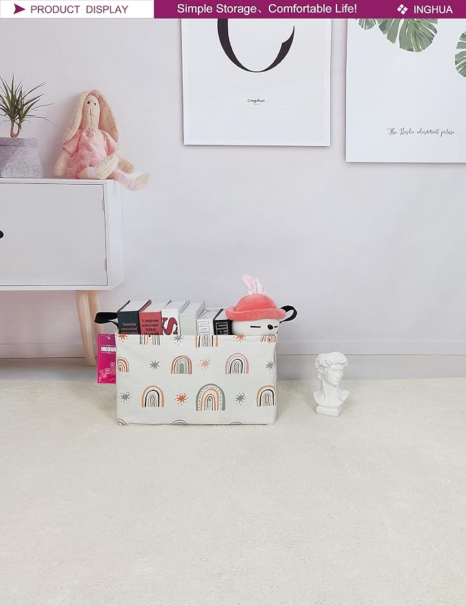 Rectangular Storage Basket Fabric Organizer Bin - Image 4