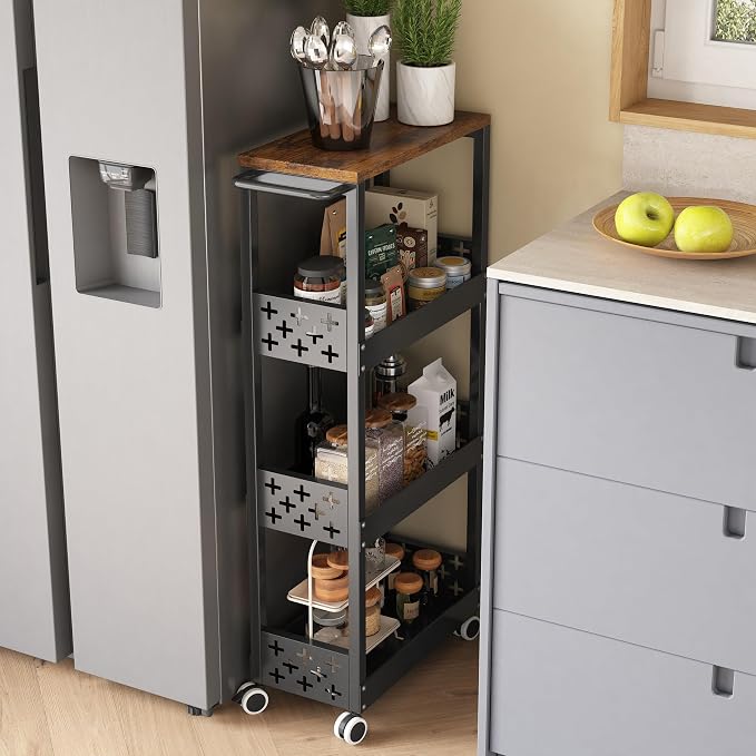 COVAODQ Bathroom Storage Cart Slim Storage Cart by COVAODQ