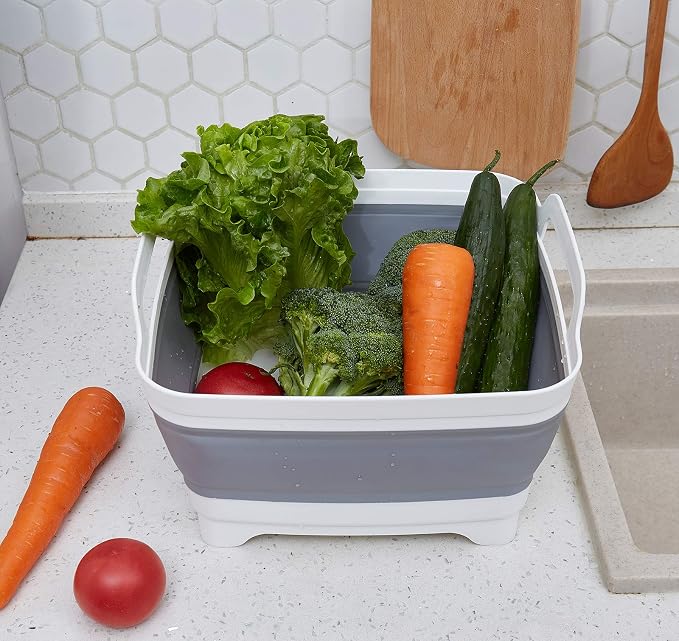 Collapsible Dish Pans for Washing Dishes 9L Portable Wash Dish Basin Foldable - Image 4