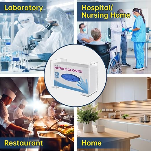 NiHome Clear Acrylic Wall Mount Glove Box Holder Tissue Box Dispenser - Image 6