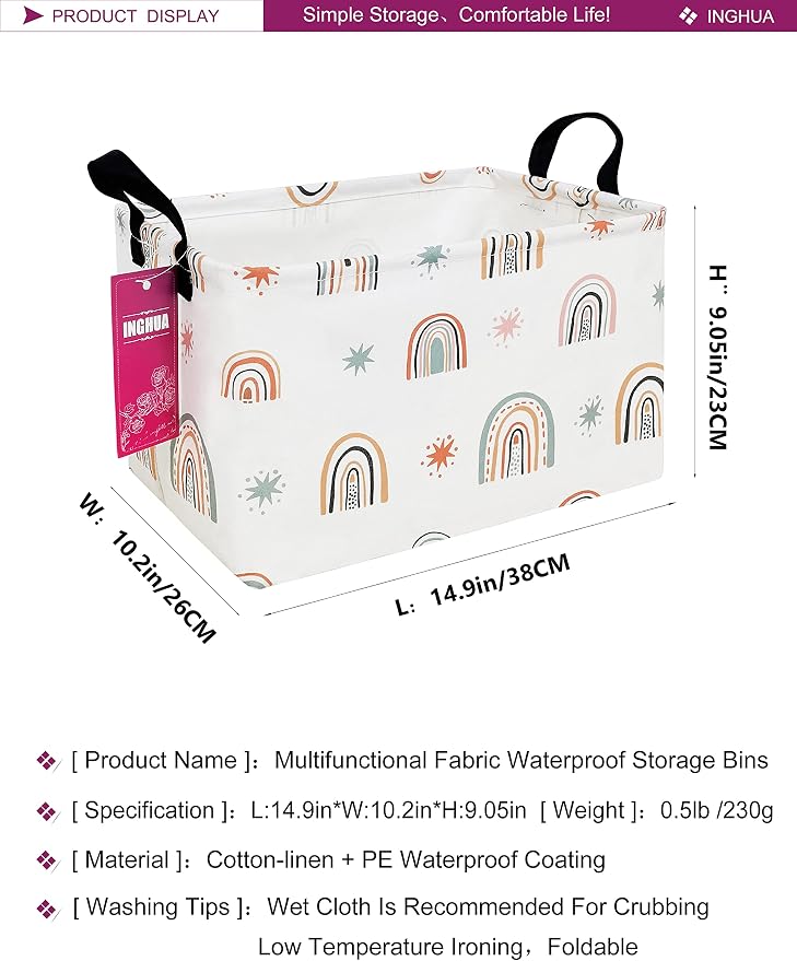 Rectangular Storage Basket Fabric Organizer Bin - Image 2