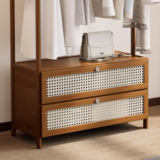 Garment Rack with Drawers, Cute Clothing Rack, Bamboo Clothes Rack, Clothes - Image 4