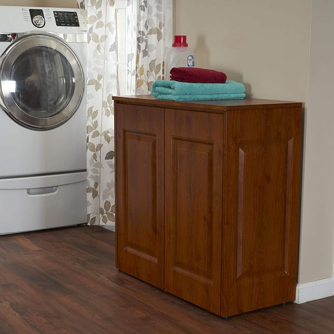 Household Essentials Double Hamper Cabinet, Metal Exterior and Removable - Image 2
