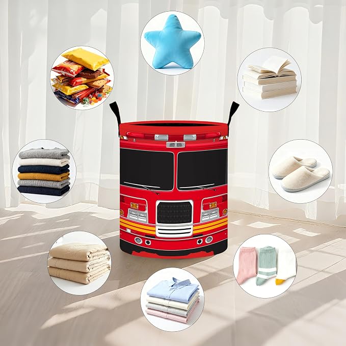Fire Truck Laundry Basket Storage Bin Foldable Laundry Hamper Clothes Storage - Image 5