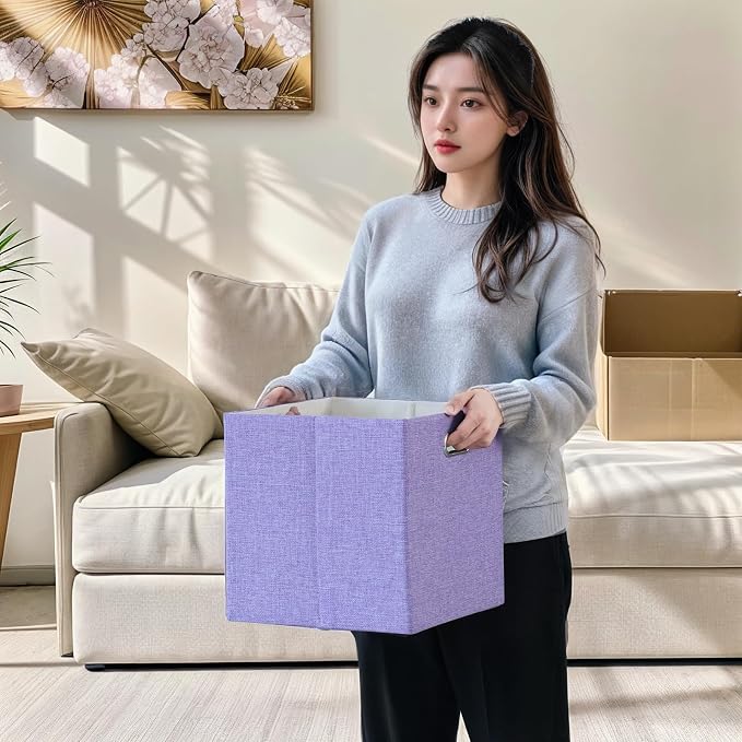 Foldable Cube Storage Bin Organizing Baskets Cubby Boxes Fabric Storage Cubes - Image 5