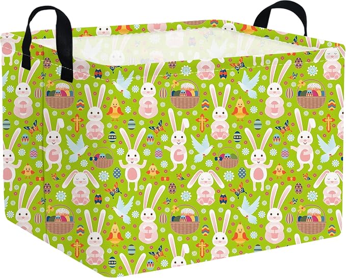 FXOLCSHE Rectangular Easter basket, Easter basket empty, Kids Toy Storage Basket by FXOCSHE