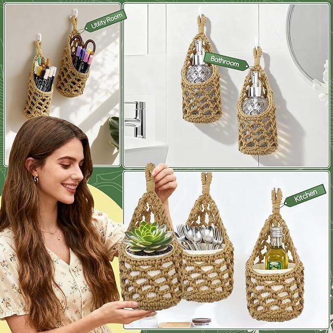 Macrame Wall Plant Hanger, Hanging Planter Basket Holder, Wall Planters - Image 5