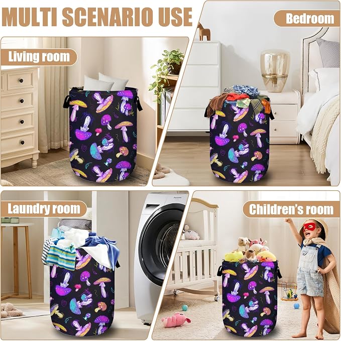 Magic Mushroom Laundry Basket, Foldable Waterproof Laundry Hamper Tote Bag - Image 7