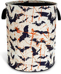 Bat Laundry Basket Goth Foldable Oxford Cloth Funny Tote Bag Laundry Hamper by NUTAINLA