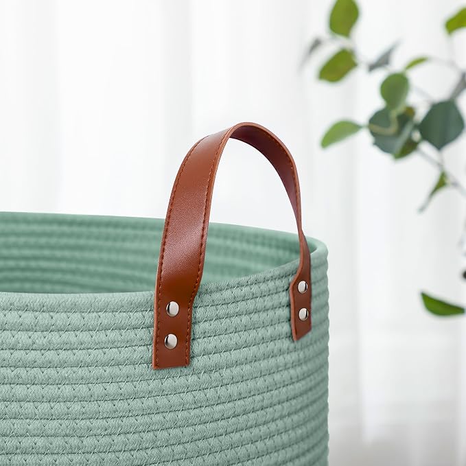 80L Large Rope Basket, Woven Rope Storage Hamper - Image 3