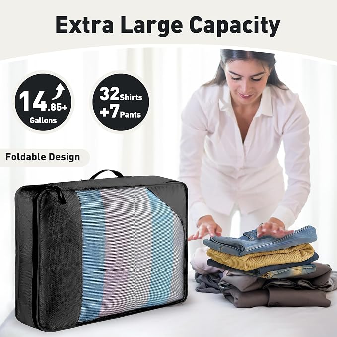 8-Piece Packing Cubes for Travel, Mesh Luggage Organizers - Image 6