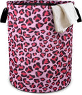 Pink Leopard Laundry Basket Foldable Oxford Cloth Tote Bag Laundry Hamper by bassyilCustomizedforlife